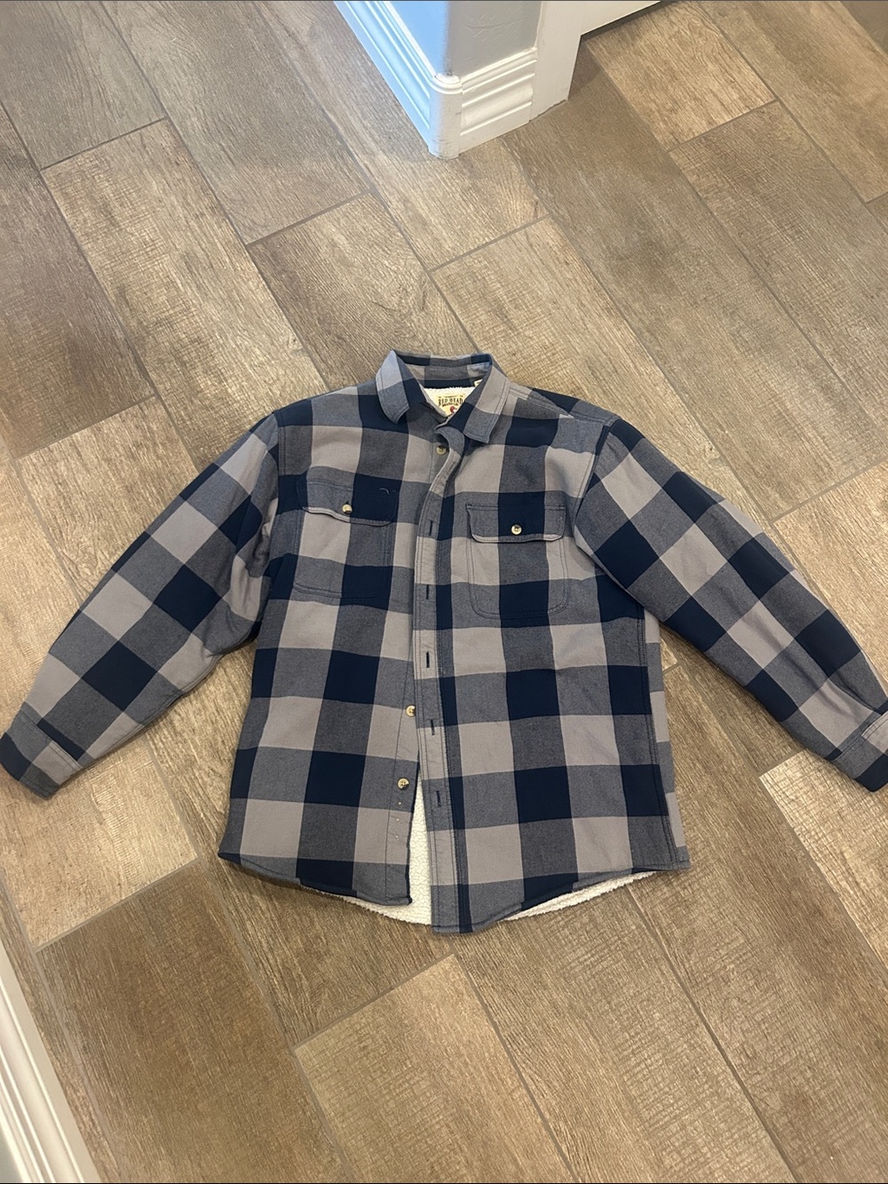 Cabella’s RedHead Navy and Gray Plaid Lightweight Shirt Jacket